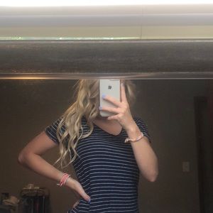 Navy and White Striped T shirt